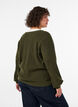 Cardigan avec col en V et texture c&ocirc;tel&eacute;e, Vert fonc&eacute;, Model image number 2