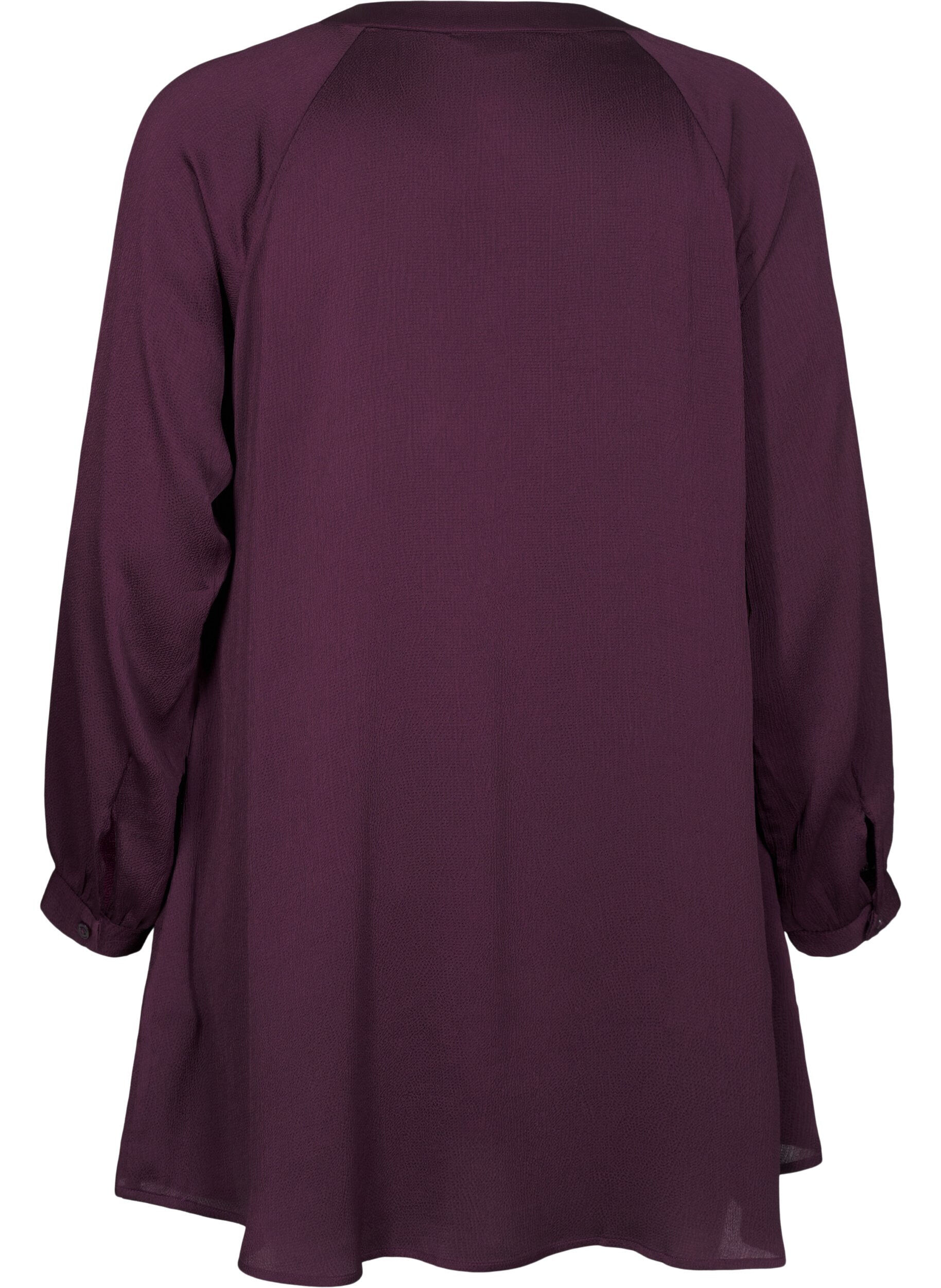 Zizzi Lange Bluse mit Kn&ouml;pfen und langen &Auml;rmeln, Potent Purple, Packshot image number 1