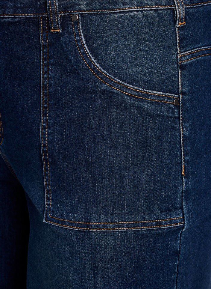Pantacourts en denim &agrave; jambes larges, Bleu, Packshot image number 2