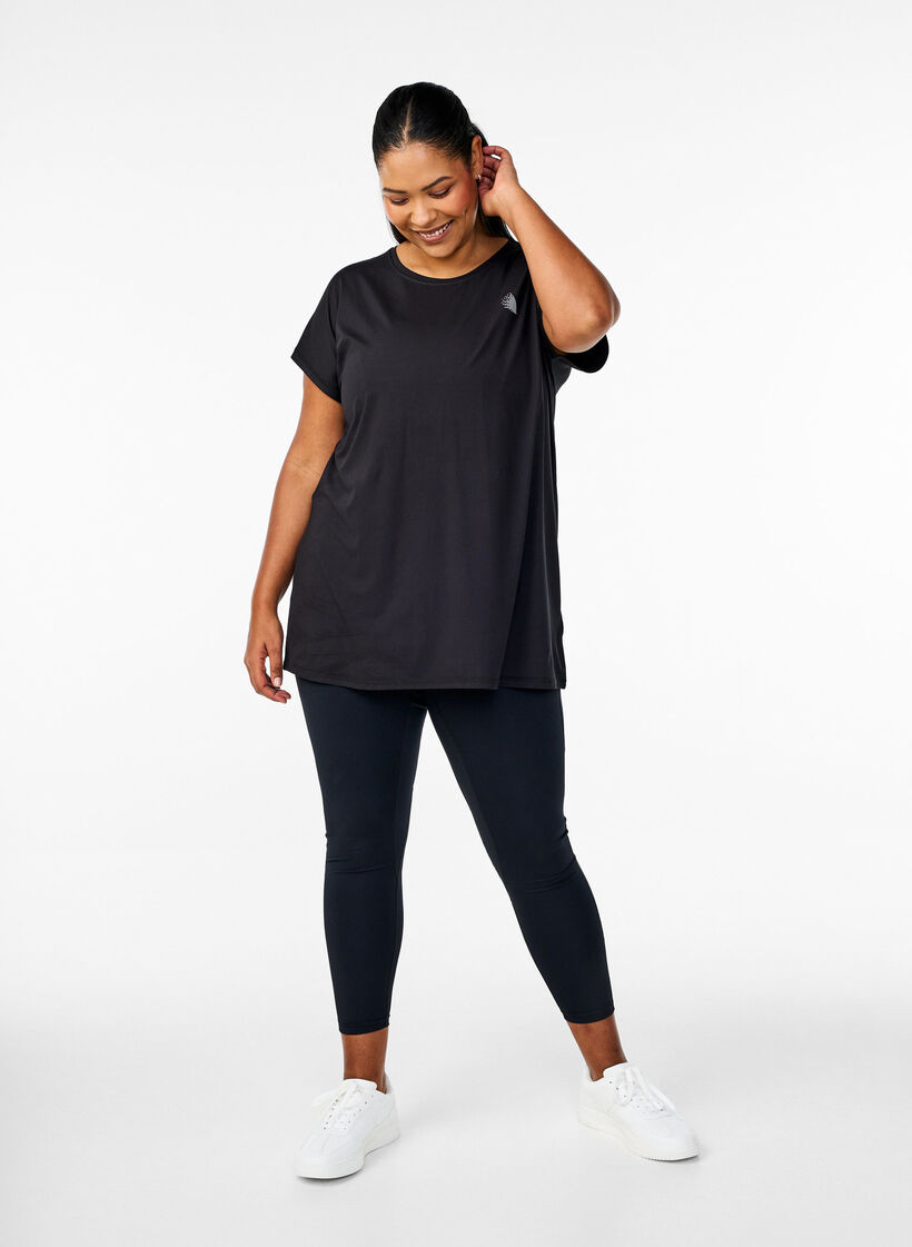 Langes Trainingsshirt, Schwarz, Model image number 1