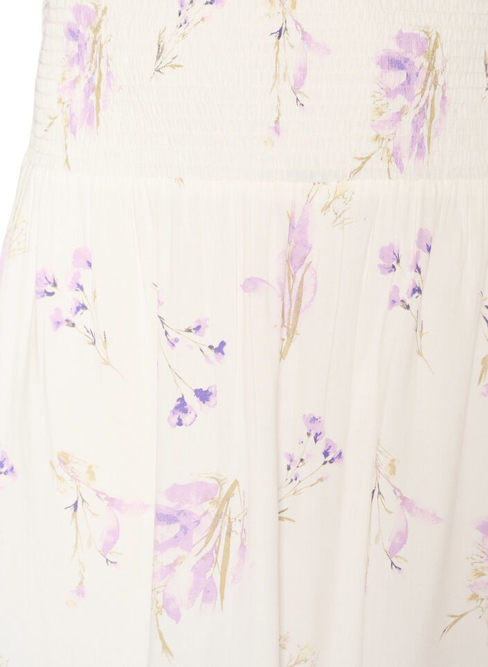 Jupe longue en viscose avec smocks, Blanc, Packshot image number 2