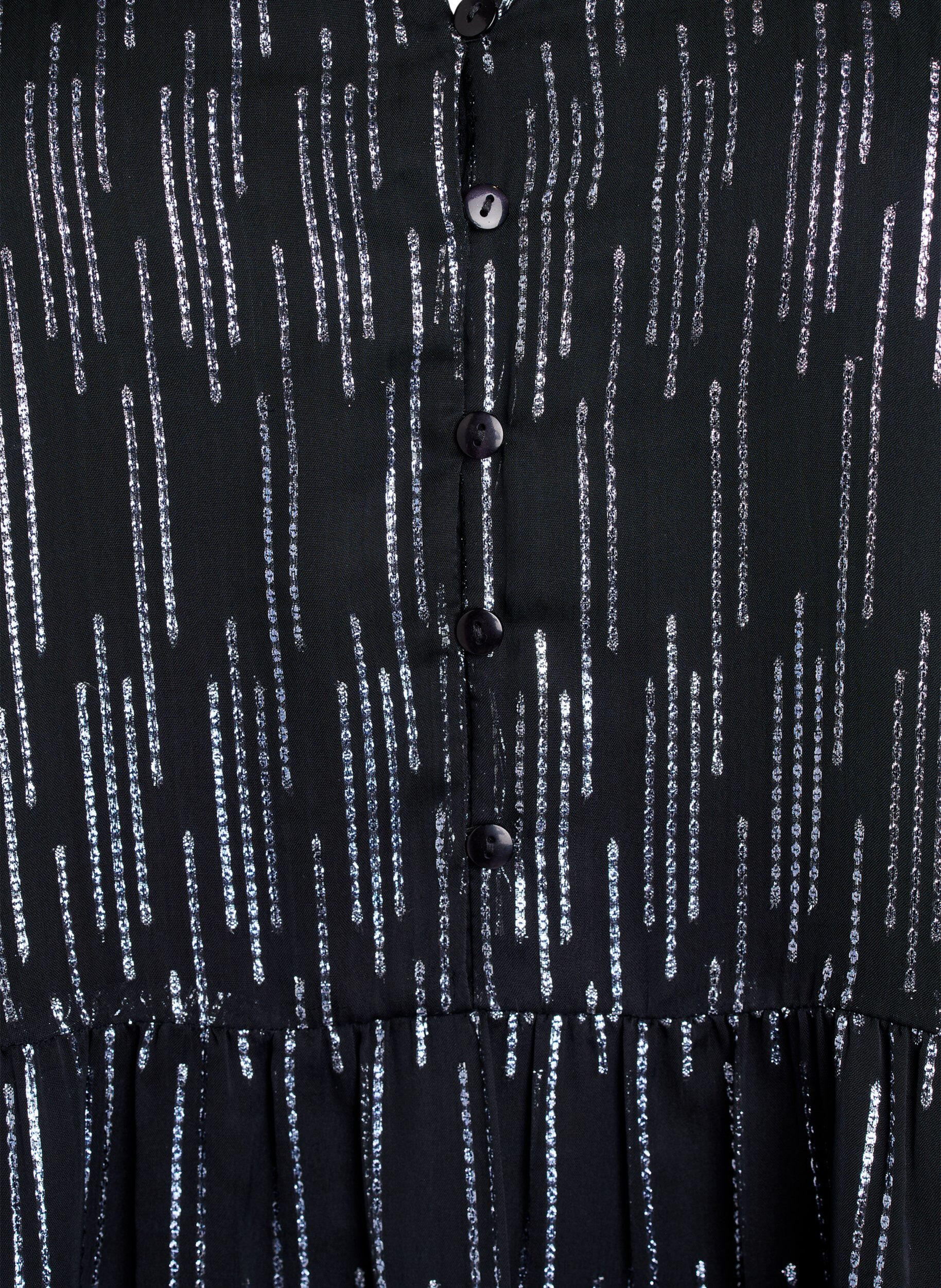 Zizzi Kurzes Partykleid mit Glitzermuster, Schwarz, Packshot image number 2