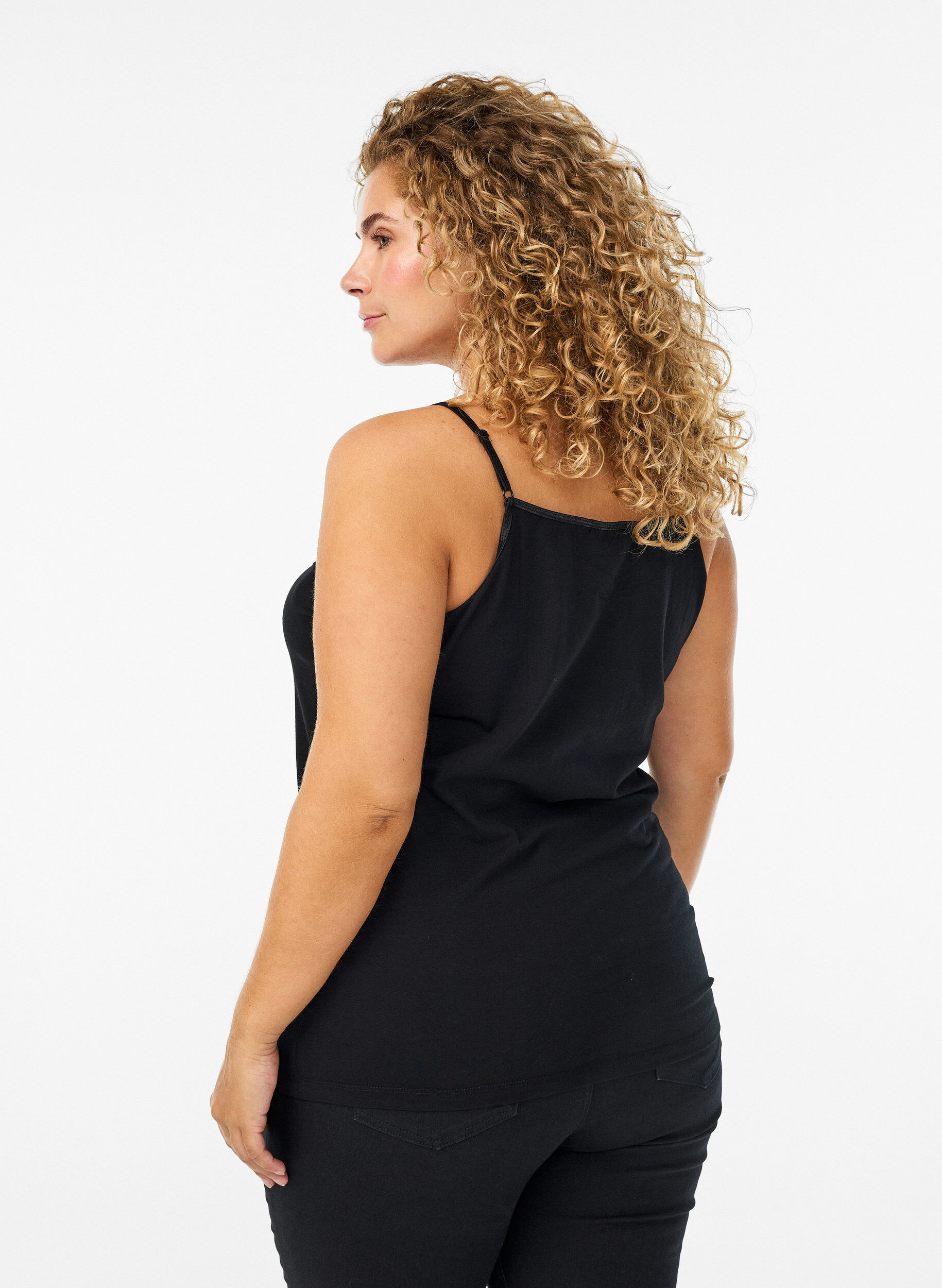 ZizziTop basique &agrave; nouer en coton, Noir, Model image number 2