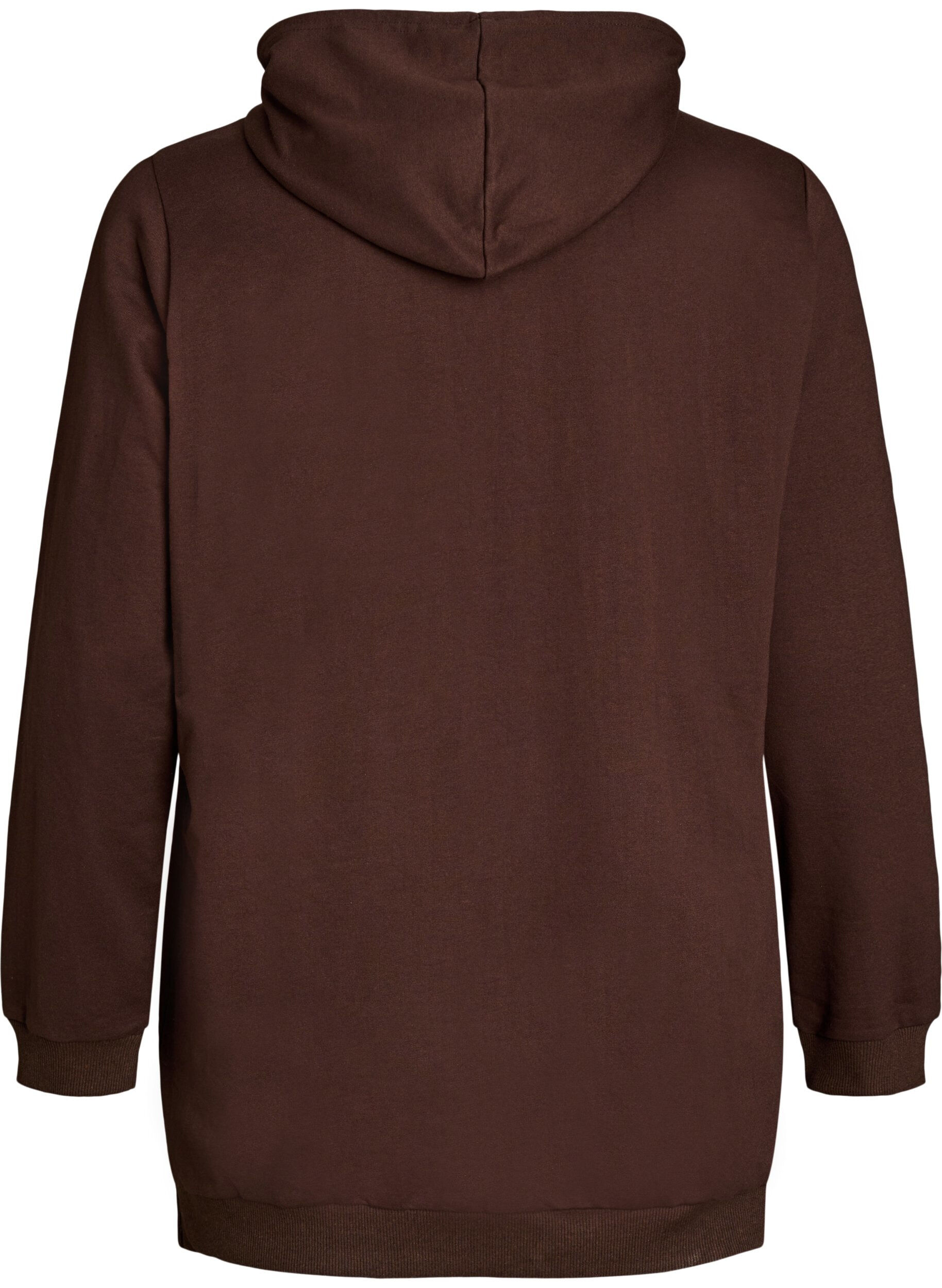 ZizziHoodie mit Textmotiv aus Frottee, Braun, Packshot image number 1