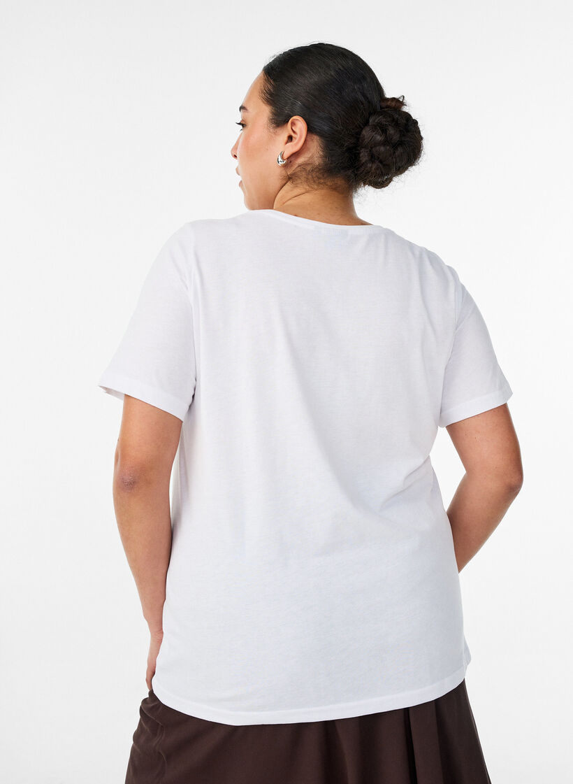 T-shirt imprim&eacute;, Blanc, Model image number 2