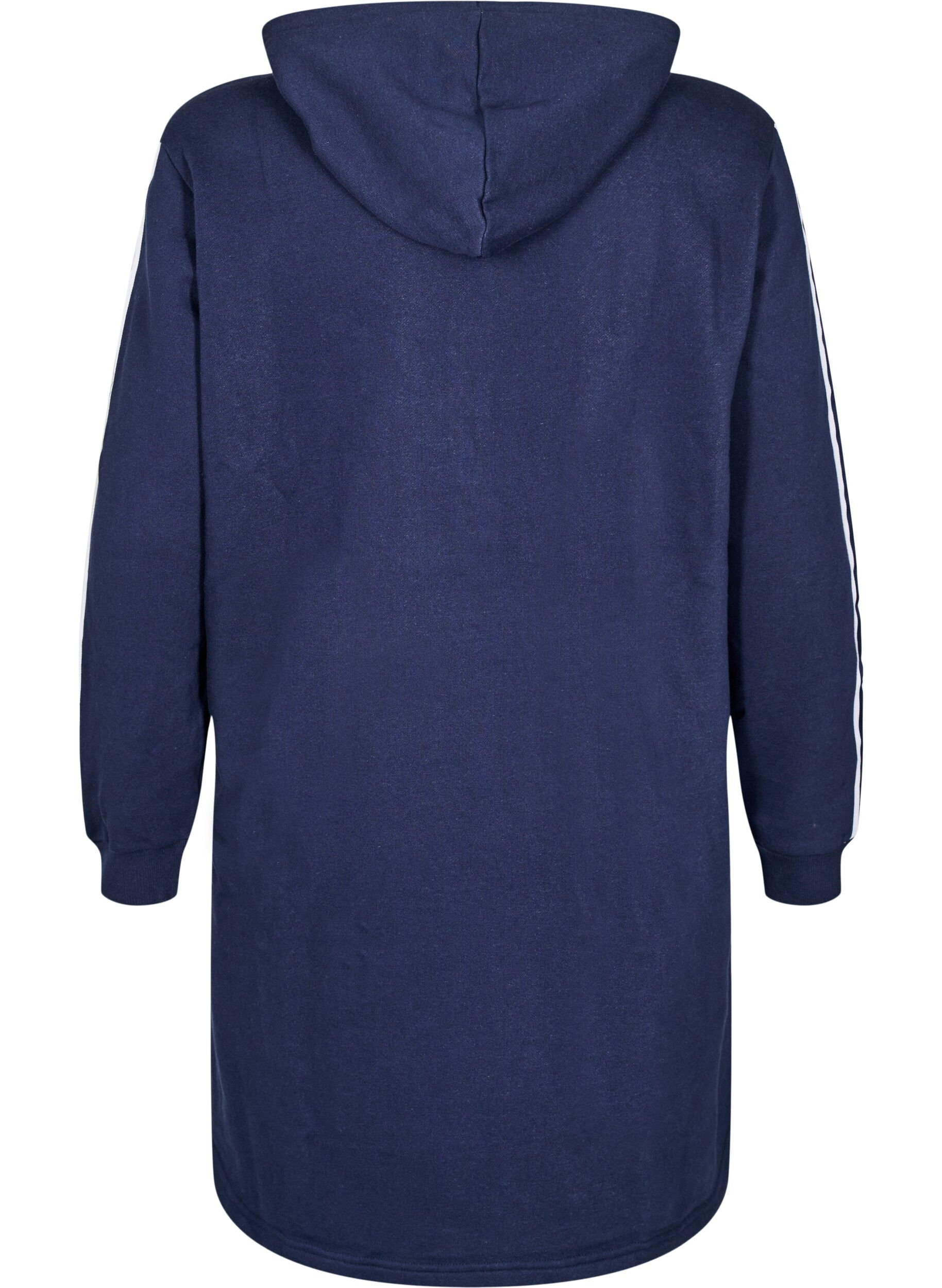 Zizzi Robe sweat courte &agrave; capuche et manches longues, Navy Blazer, Packshot image number 1