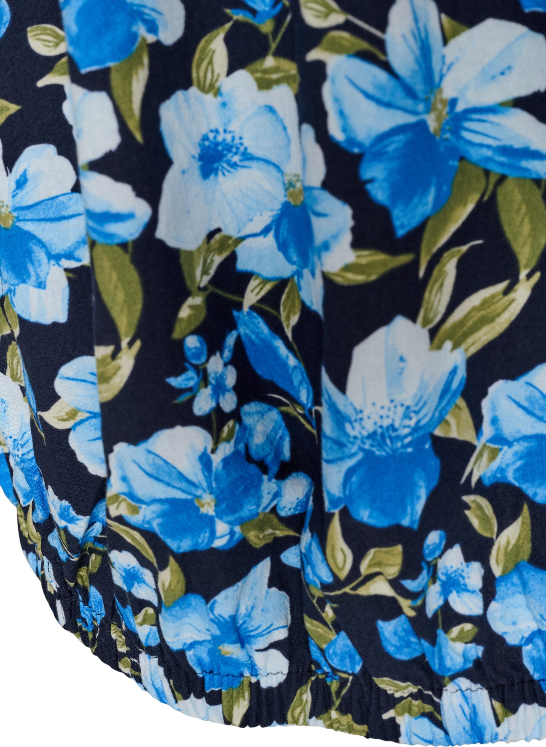ZizziKurzarm Baumwollkleid mit Print, Blau, Packshot image number 3