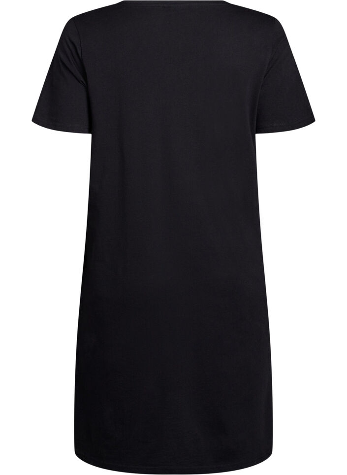 Chemise de nuit en coton biologique et &agrave; col en V, , Packshot image number 1