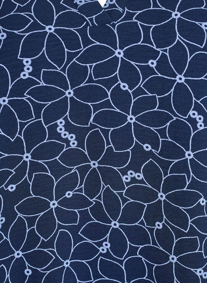 Blouse à manches longues avec broderie florale, Bleu, Packshot image number 2