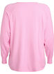 Blouse en maille &agrave; col rond et motif tricot&eacute;, Rose, Packshot image number 1