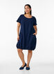 Robe en coton &agrave; manches courtes, Bleu, Model image number 1
