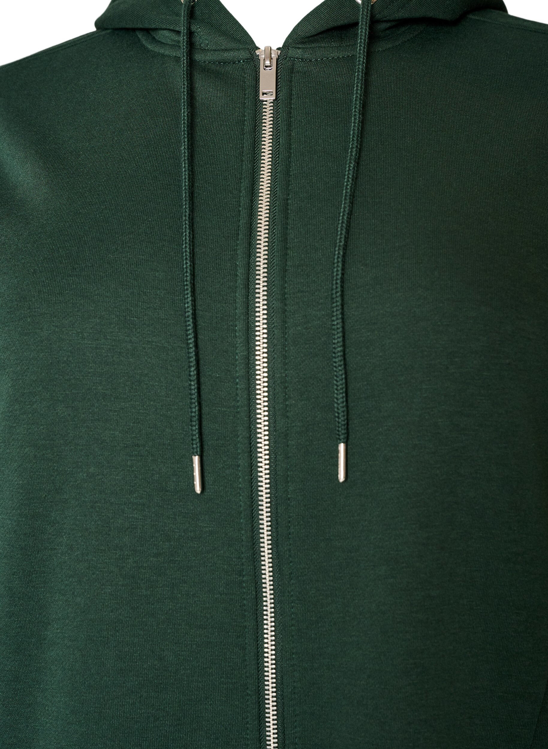 ZizziLanger Hoodie mit Rei&szlig;verschluss und Taschen, Gr&uuml;n, Packshot image number 2