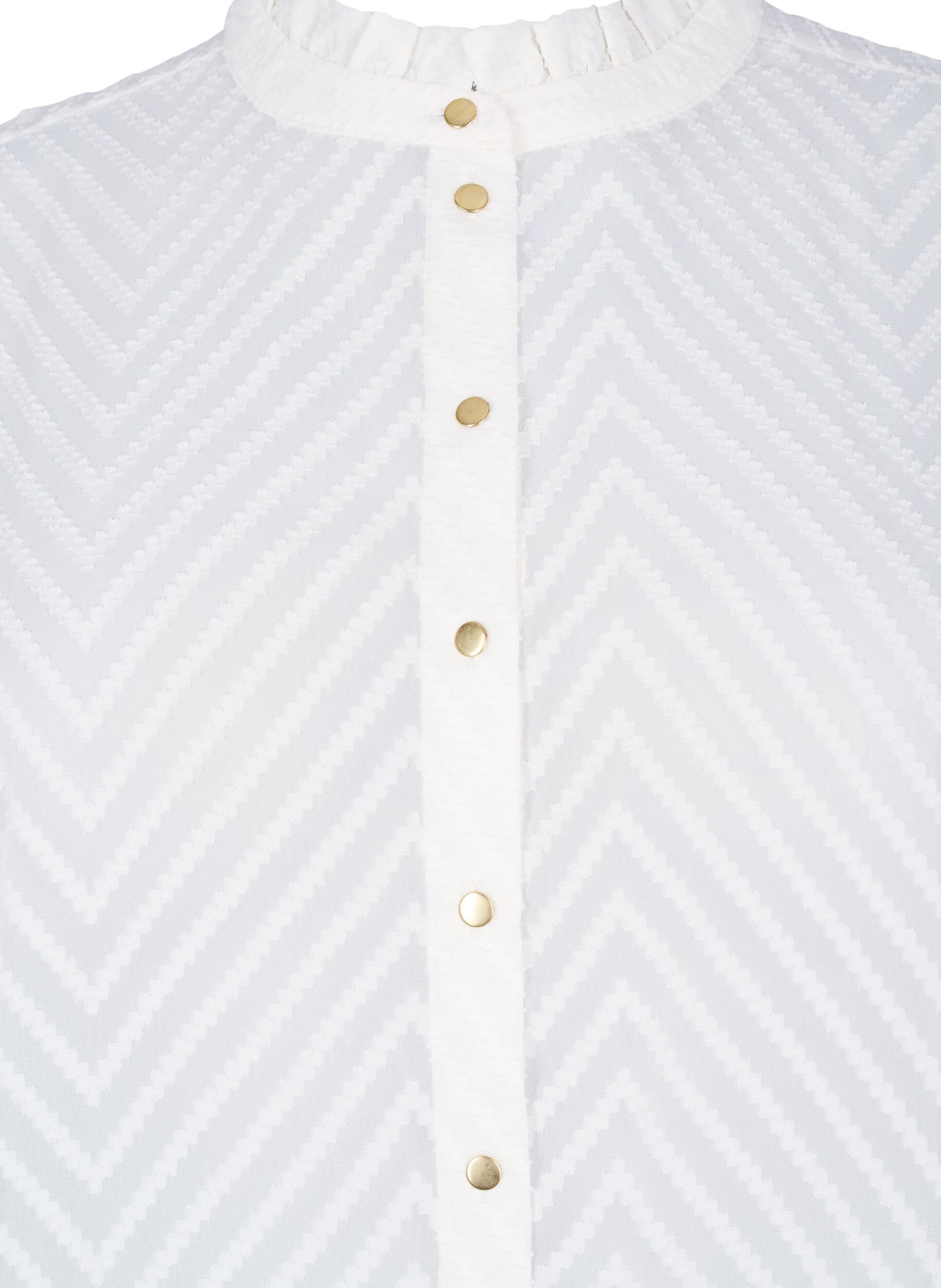 Zizzi Chemisier &agrave; volants et texture &agrave; motifs, Snow White, Packshot image number 2