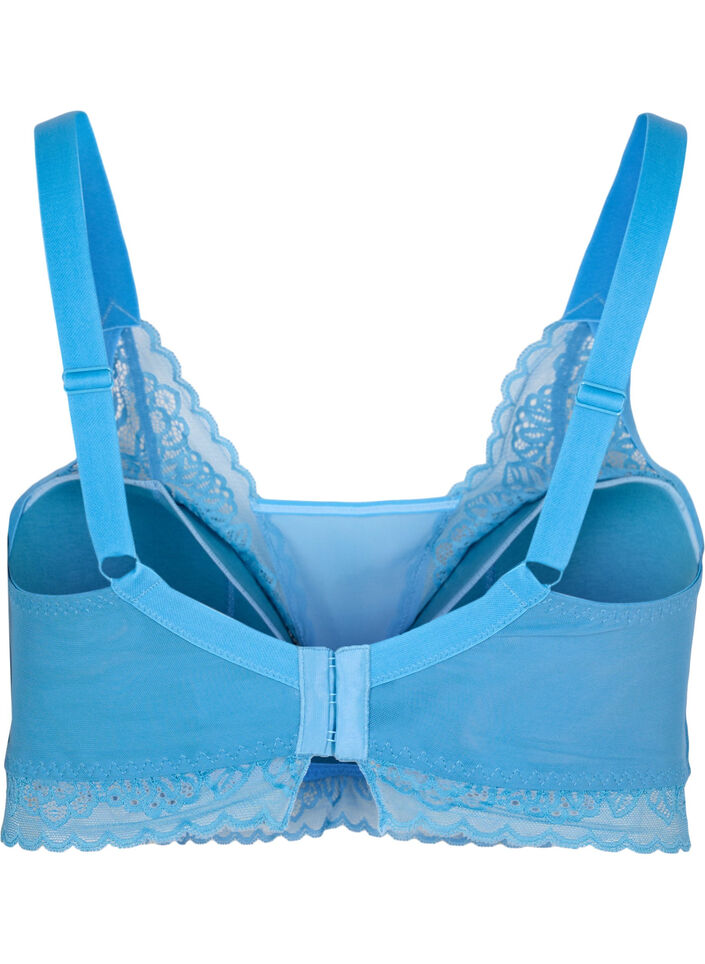 Soutien-gorge avec dentelle et rembourrage doux, Bleu, Packshot image number 1