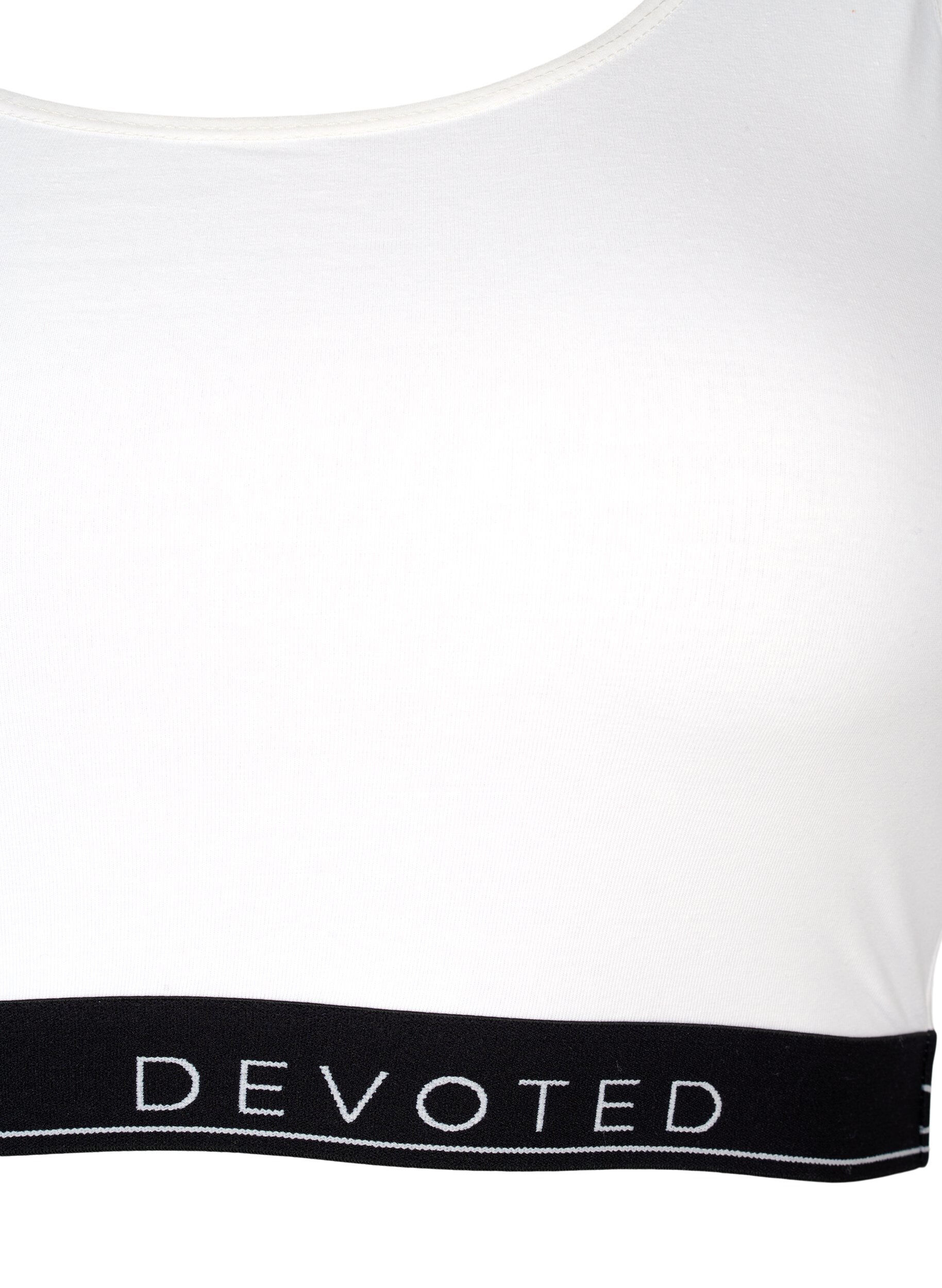 Zizzi Soutien-gorge en coton &agrave; bretelles r&eacute;glables, Blanc, Packshot image number 2