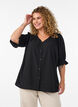 Hemdbluse mit 1/2-&Auml;rmeln, Schwarz, Model image number 0