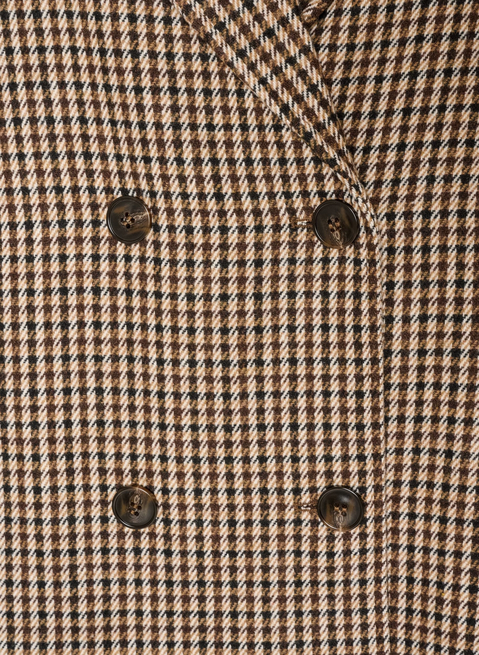 ZizziManteau court &agrave; carreaux &agrave; double boutonnage, Marron, Packshot image number 2