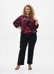 Bluse aus Viskose mit Blumenmuster und Smok, Dunkles Bordeaux, Model image number 1