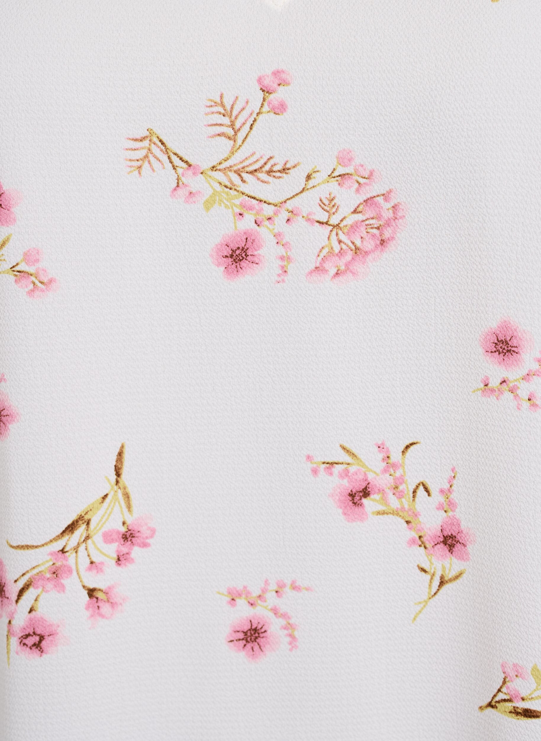 Zizzi Bedrucktes Oberteil mit V-Ausschnitt, Wei&szlig;, Packshot image number 2