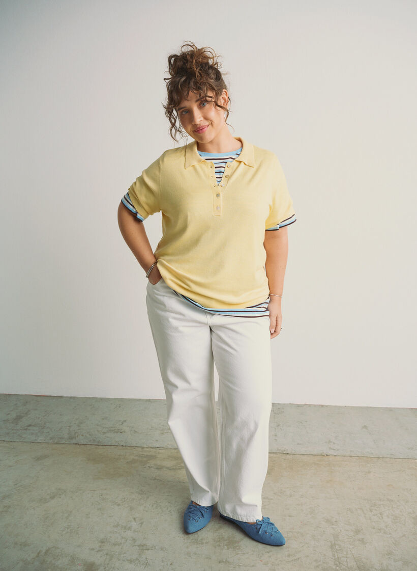 Jeans in gerader Passform mit Bindeg&uuml;rtel, Wei&szlig;, Image image number 0