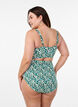 Haut de bikini &agrave; fleurs et &agrave; d&eacute;tails de jabot, Vert, Model image number 2