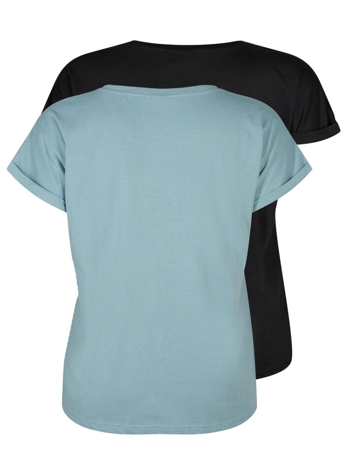 2er-Pack kurz&auml;rmlige T-Shirts, Blau, Packshot image number 1