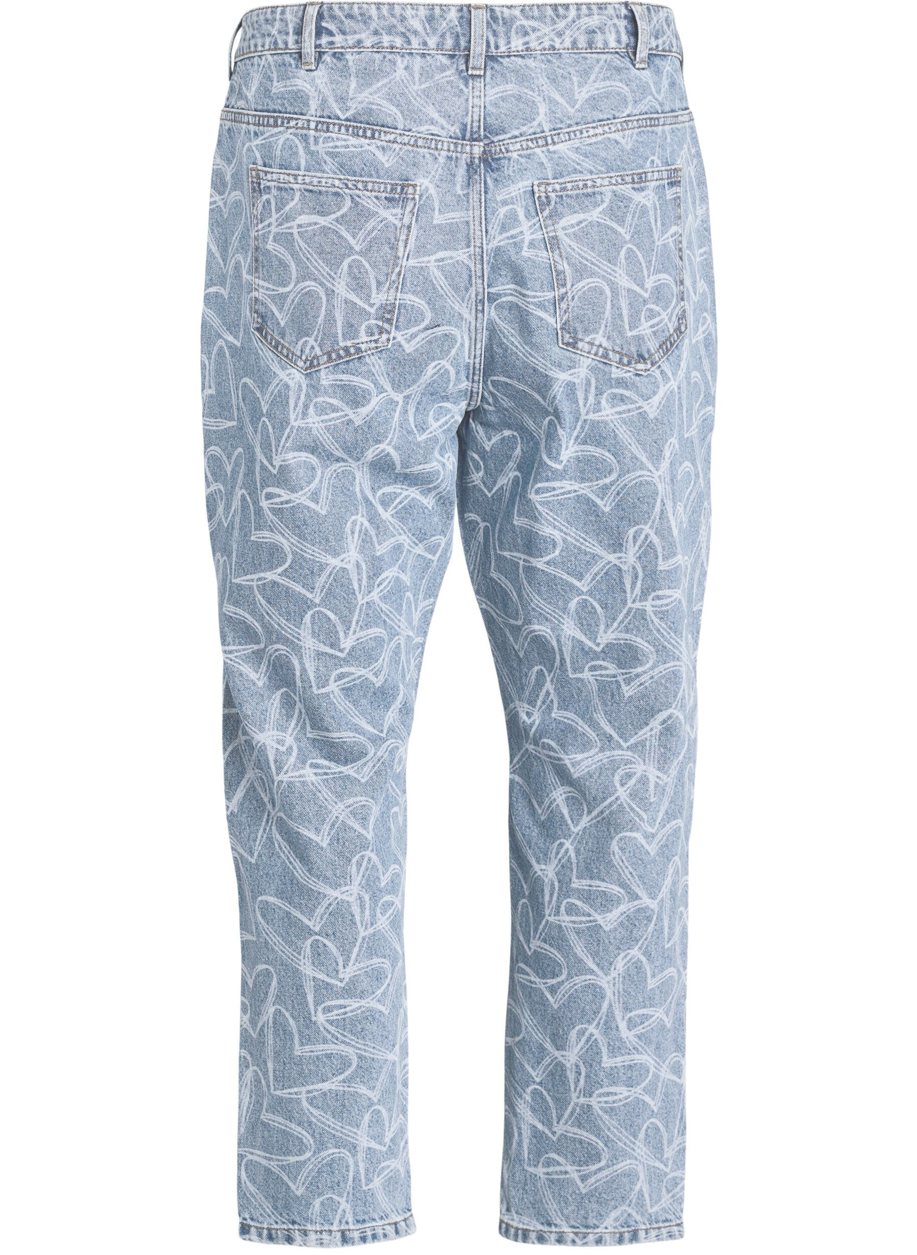 Zizzi Mille Mom Fit Jeans mit Stickerei, Blau, Packshot image number 1