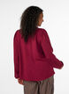 Blouse avec col en V et bande en crochet, Rouge, Model image number 2