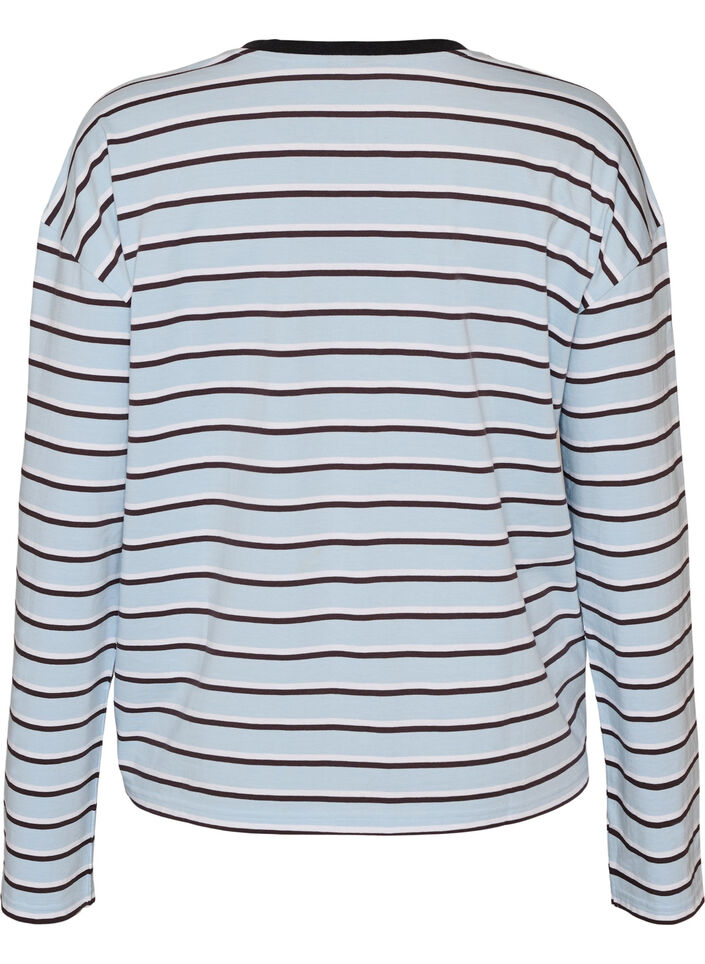 Basic T-Shirt mit langen &Auml;rmeln, Blau, Packshot