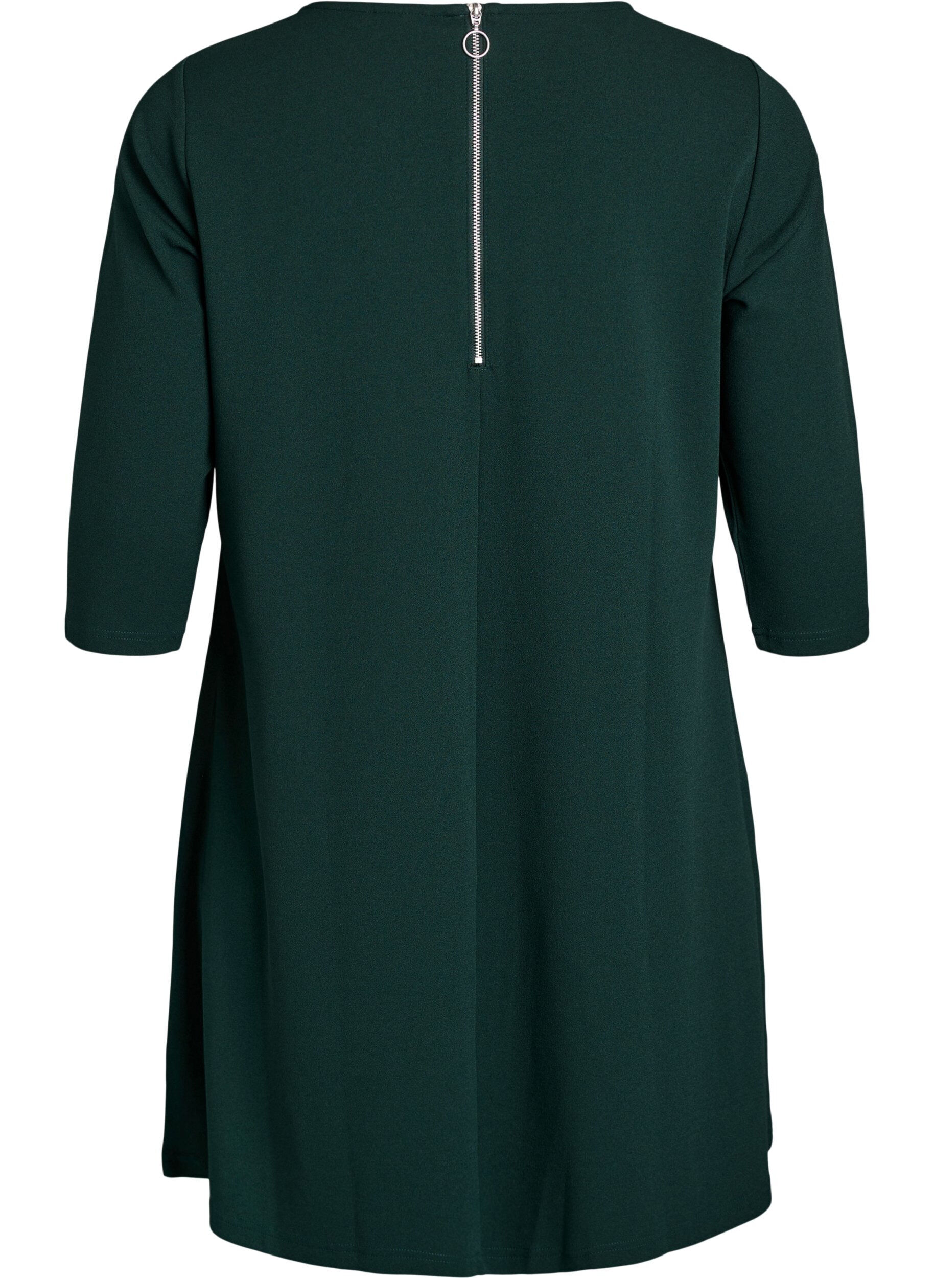 ZizziKurz geschnittenes A-Linien Kleid aus Webstoff mit 3/4 &Auml;rmeln, Gr&uuml;n, Packshot image number 1
