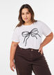 T-Shirt aus Bio-Baumwolle mit dekorativem Motiv, Wei&szlig;, Model image number 0