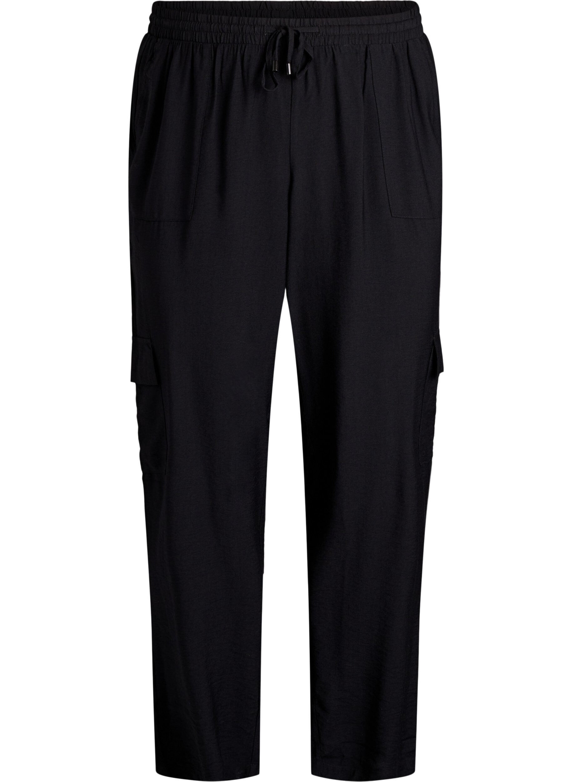 Zizzi Cargohose mit hoher Taille, Schwarz, Packshot image number 0