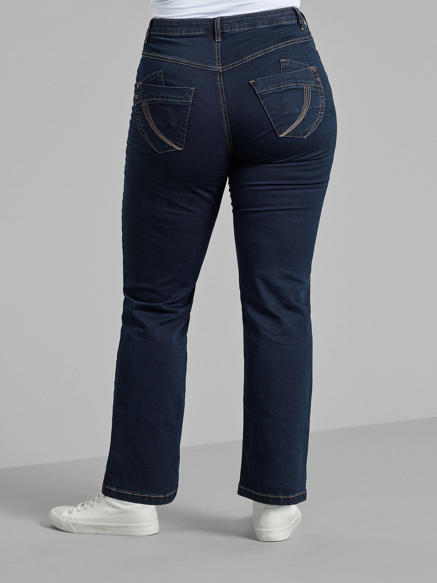 Zizzi Jean Gemma coupe classique taille haute, Bleu, Model image number 3