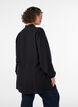 Tunique en viscose avec volants et boutons, Noir, Model image number 2