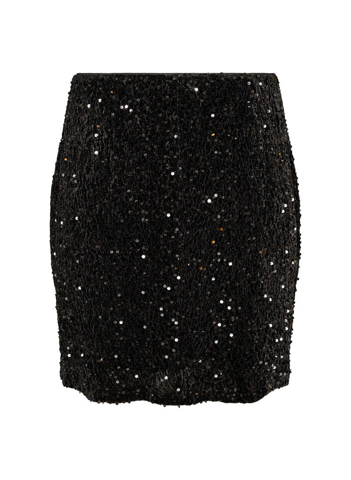 Jupe courte &agrave; sequins, Marron, Packshot image number 1