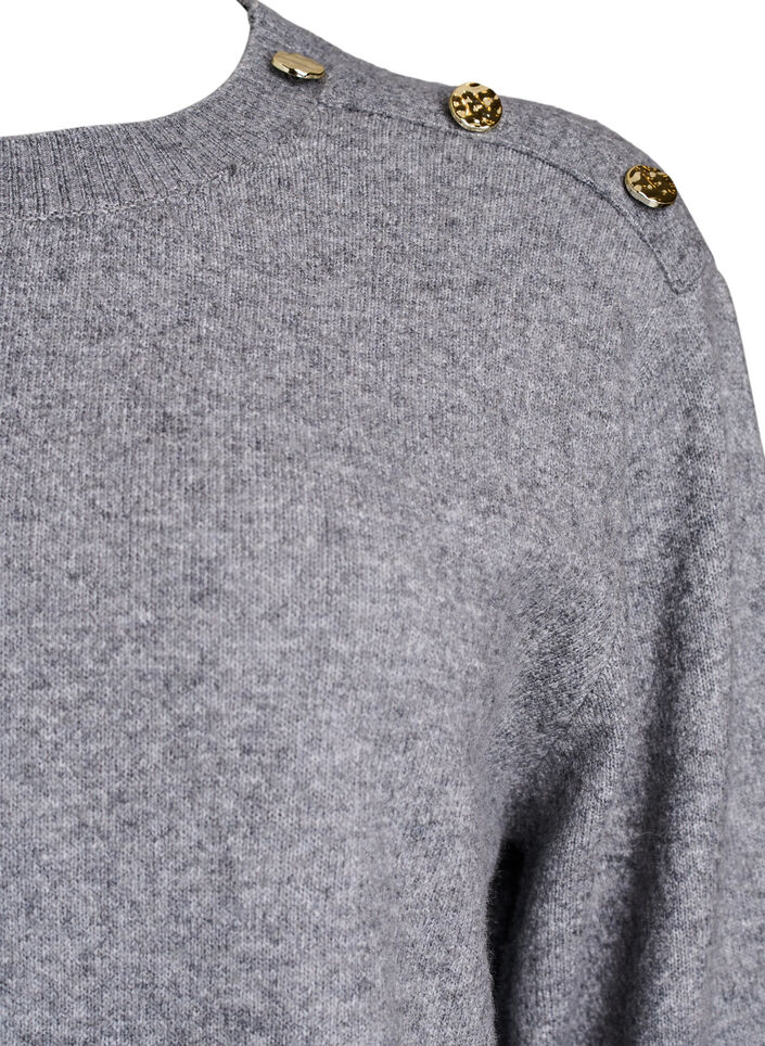 Strickbluse mit Knopfleiste, Grau, Packshot image number 2
