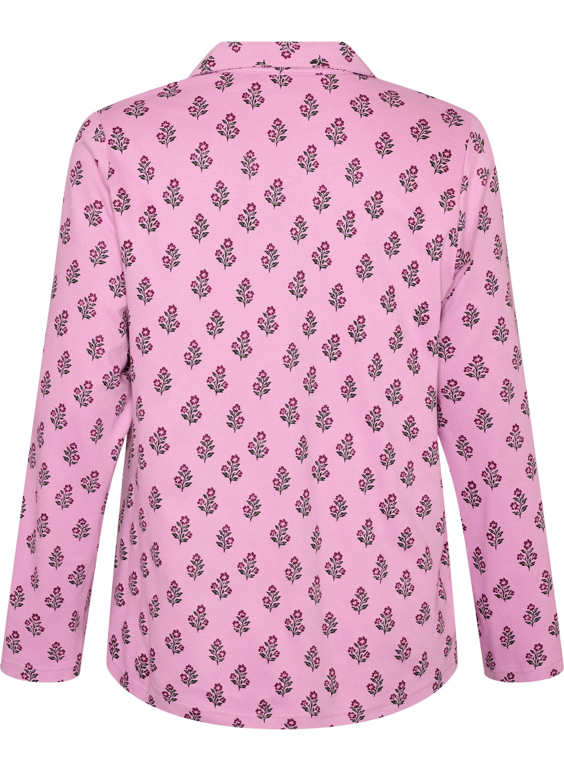 ZizziBaumwoll-Pyjamahemd mit Brusttasche, Rot, Packshot image number 1