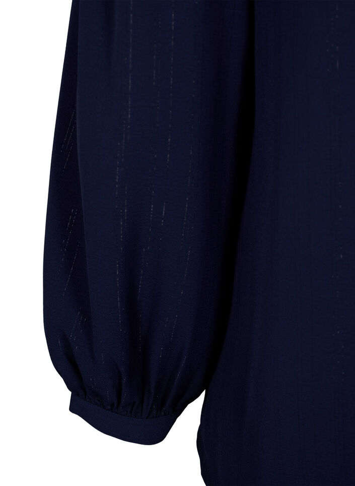 Bluse mit Silberglitzer, Blau, Packshot image number 3
