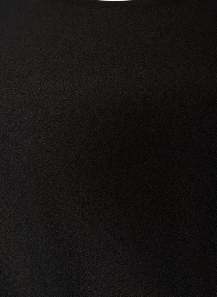 Robe en jersey avec drap&eacute; et boucle d&eacute;corative, Noir, Packshot image number 2