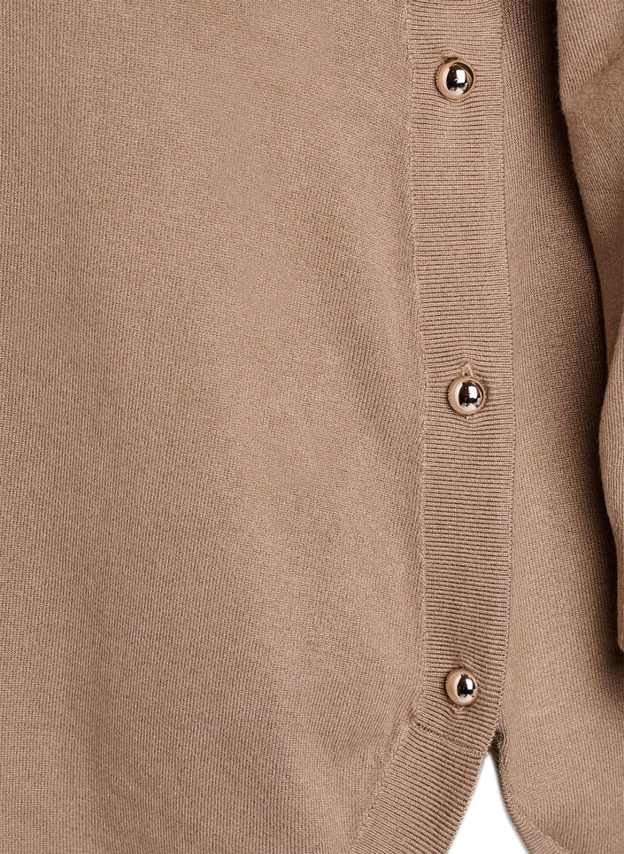Strickbluse mit seitlichen Kn&ouml;pfen, Beige, Packshot image number 3
