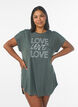 Chemise de nuit &agrave; manches courtes avec imprim&eacute; de texte, Vert, Model image number 0