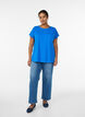 T-Shirt aus Baumwollmischung mit kurzen &Auml;rmeln, Blau, Model image number 1
