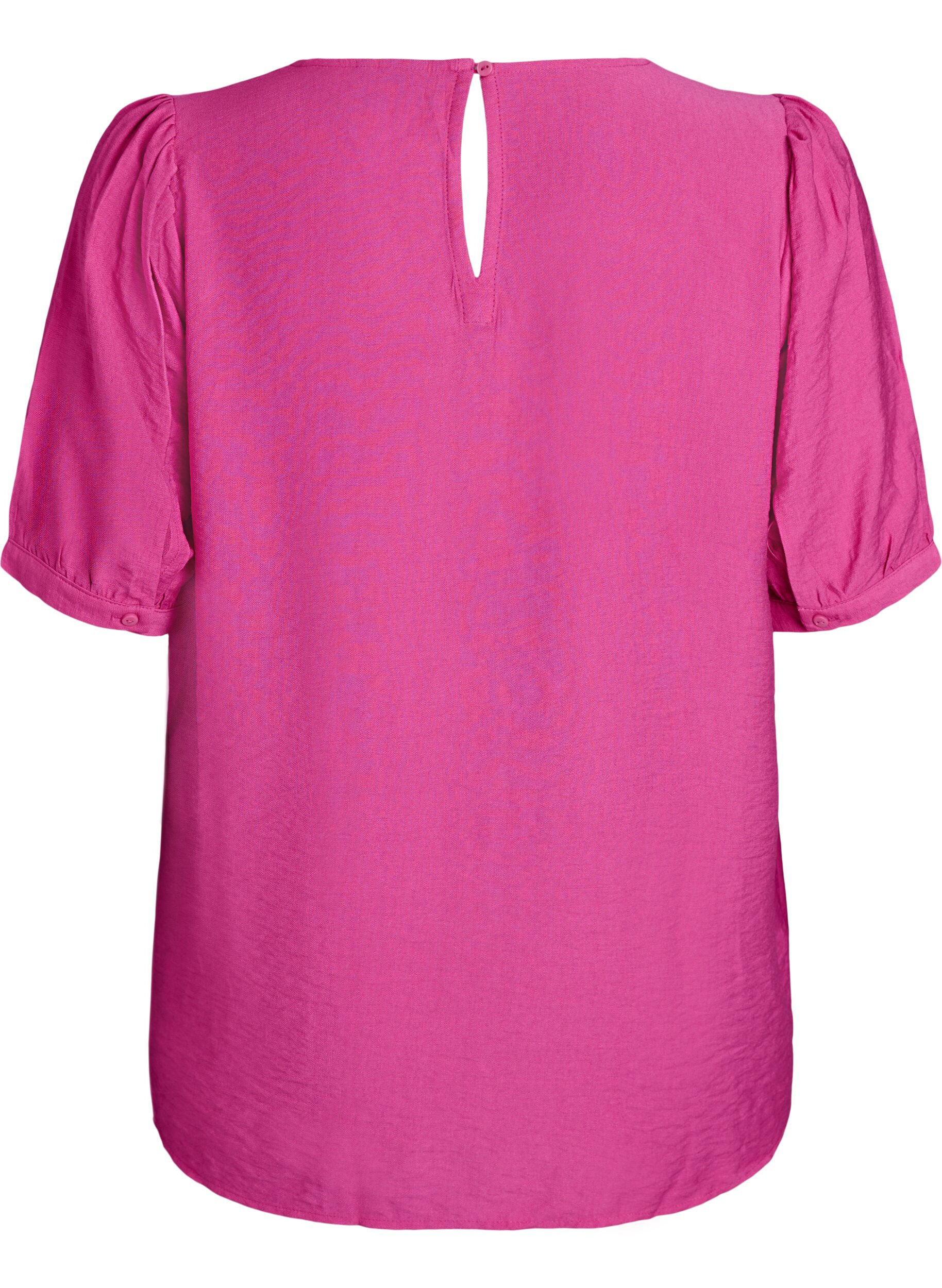 Zizzi Bluse aus Viskose mit halben &Auml;rmeln, Rot, Packshot image number 1
