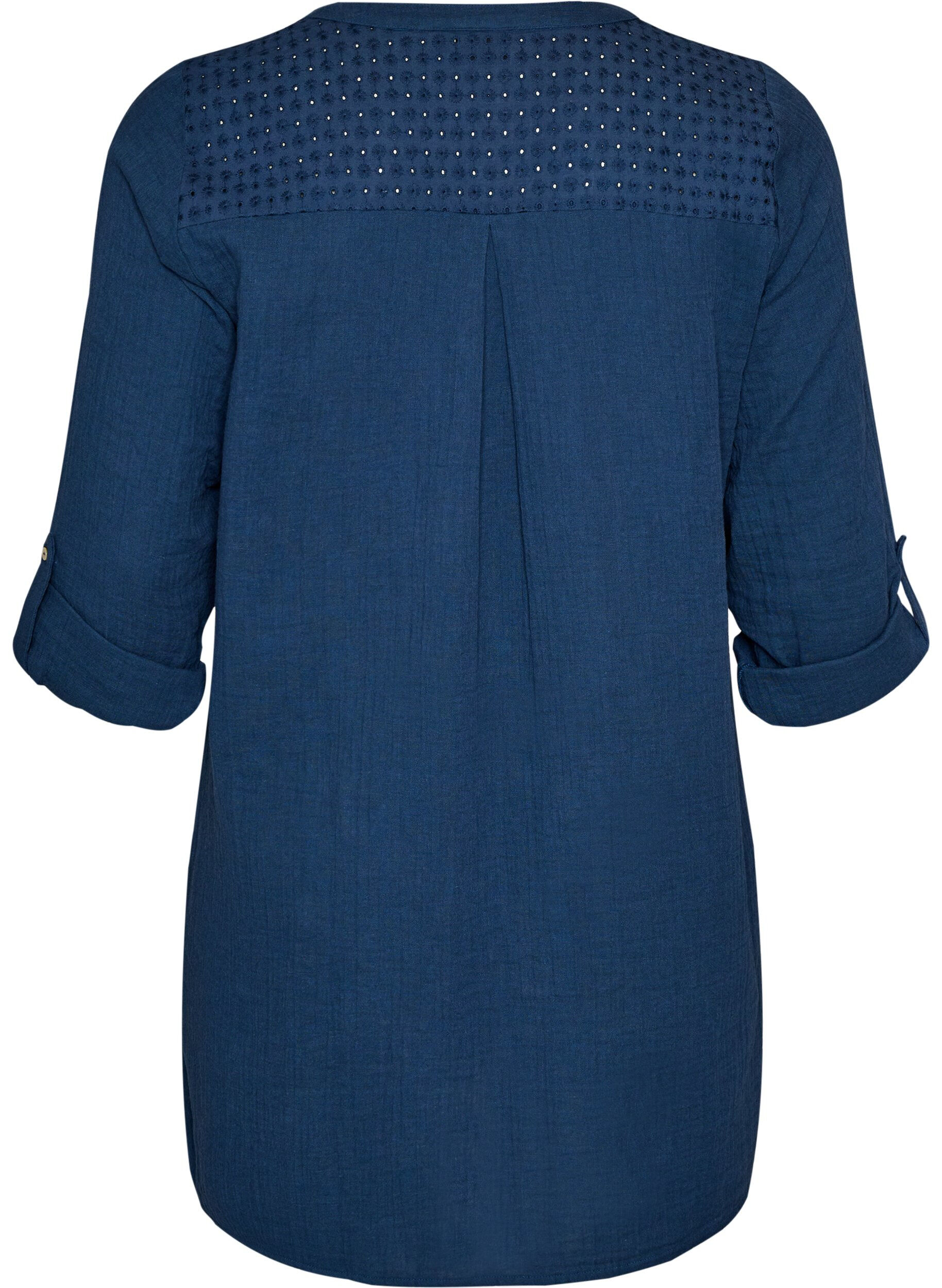 ZizziTunique en mousseline de coton avec broderie anglaise, Bleu, Packshot image number 1