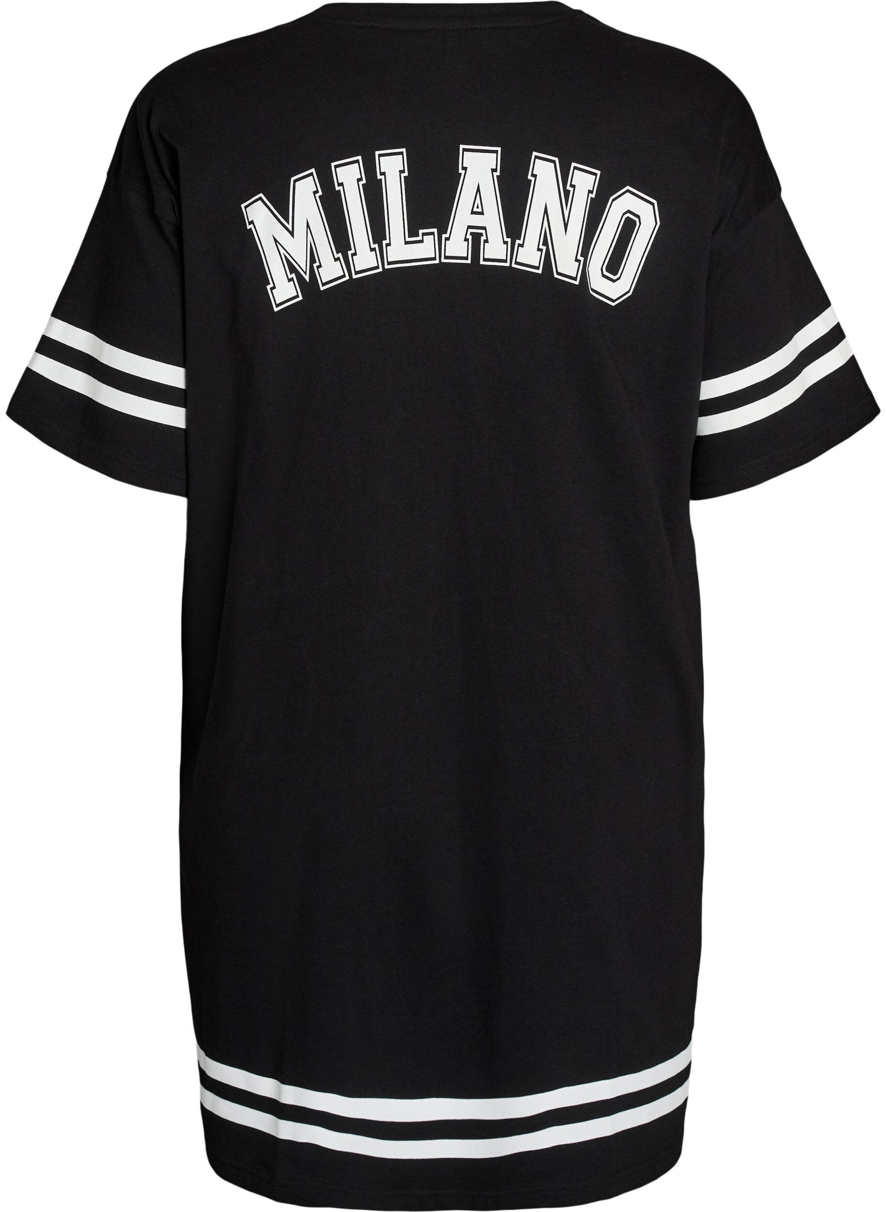 ZizziSportliches T-Shirtkleid aus Baumwolle, Schwarz, Packshot image number 1
