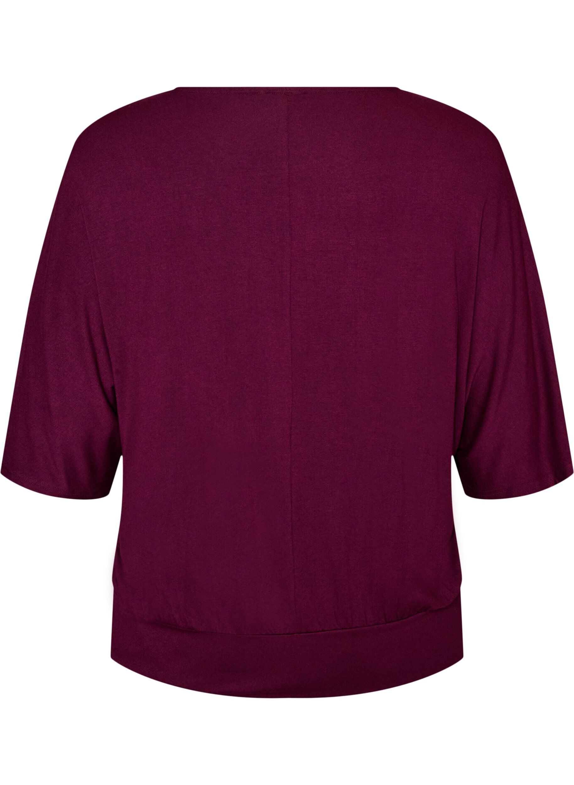 ZizziBlouse en jersey avec des manches ballon au coude, Violet, Packshot image number 1