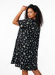 Robe &agrave; manches courtes avec col en V, Noir, Model image number 2