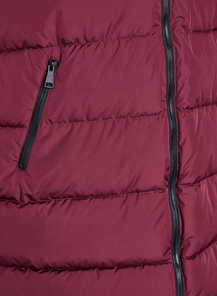 Veste longue avec capuche et poches, Bordeaux, Packshot image number 3