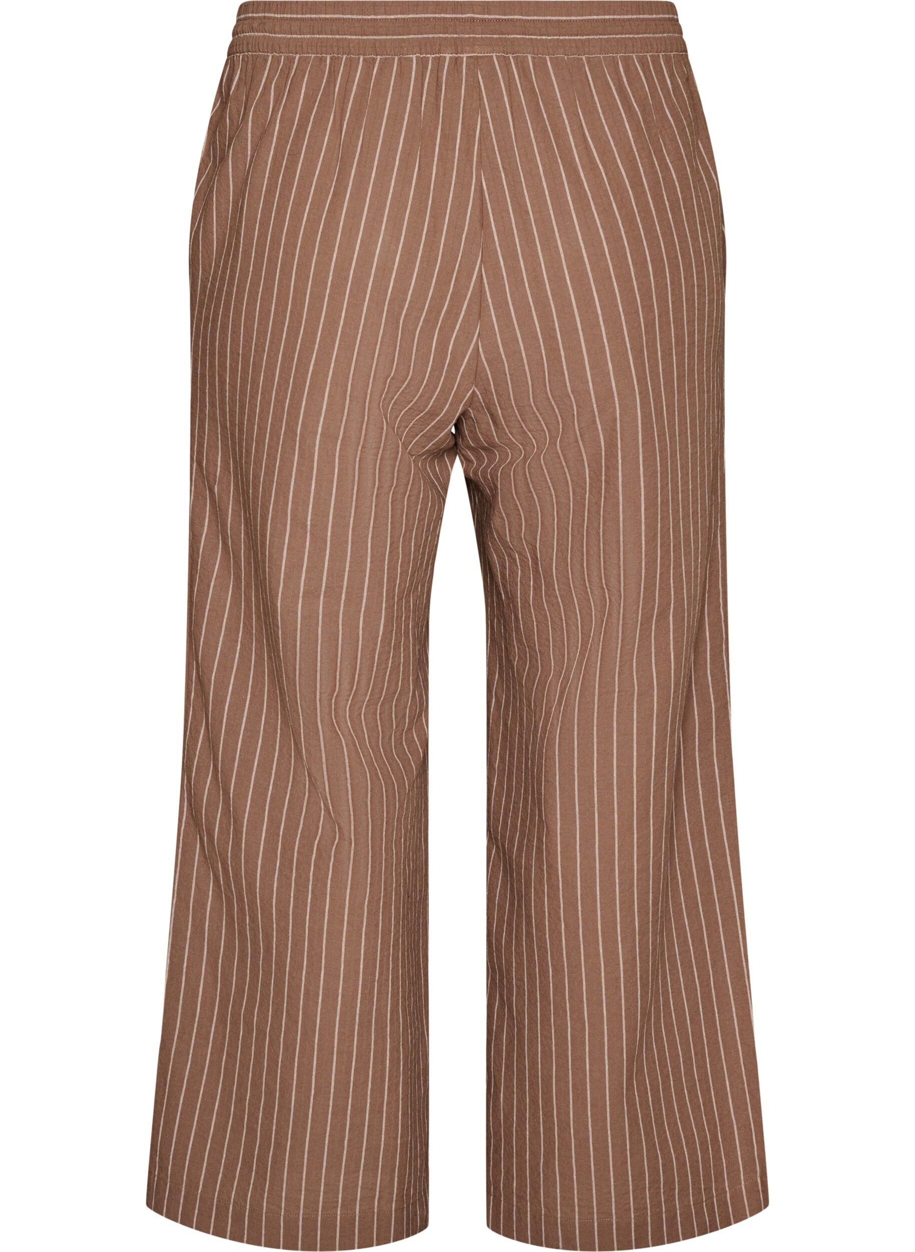 ZizziPantalon ample avec taille haute et poches, Marron, Packshot image number 1