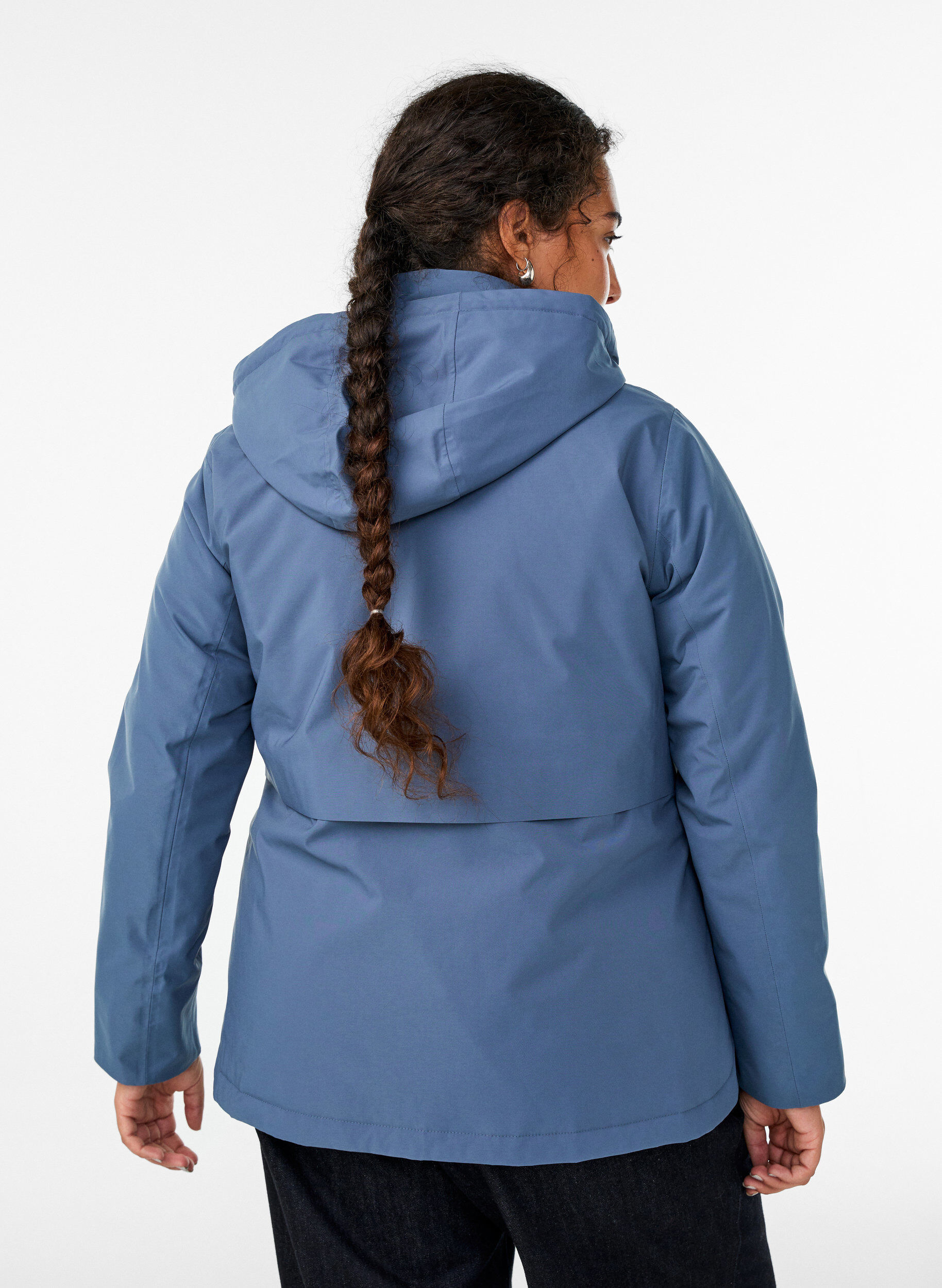 Zizzi Veste d'hiver fonctionnelle &agrave; capuche, Bleu, Model image number 2